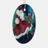  kerstmis met Retro Art Deco Woman Keramisch Ornament (Rechts)