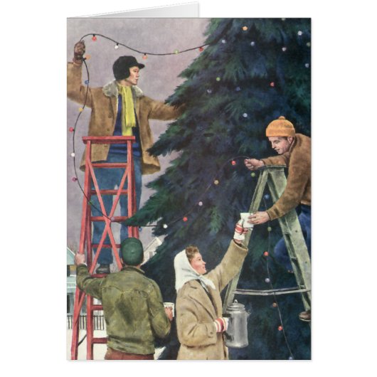 Kerstmis met retro bedankje (Voorkant)