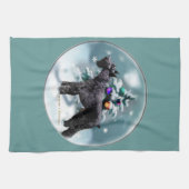 Kerstmis met Reuzenschnauzer Theedoek (Horizontaal)