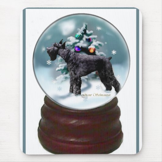 Kerstmis met Reuzenzwarte Terriër Muismat (Voorkant)