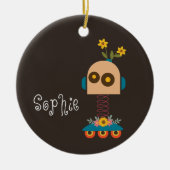 Kerstmis met robot keramisch ornament (Voorkant)