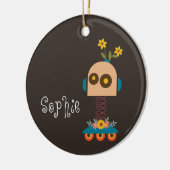 Kerstmis met robot keramisch ornament (Links)