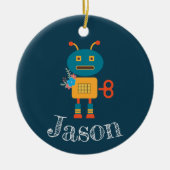 Kerstmis met robot keramisch ornament (Voorkant)