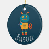 Kerstmis met robot keramisch ornament (Links)