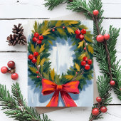 Kerstmis met rode bob feestdagenkaart