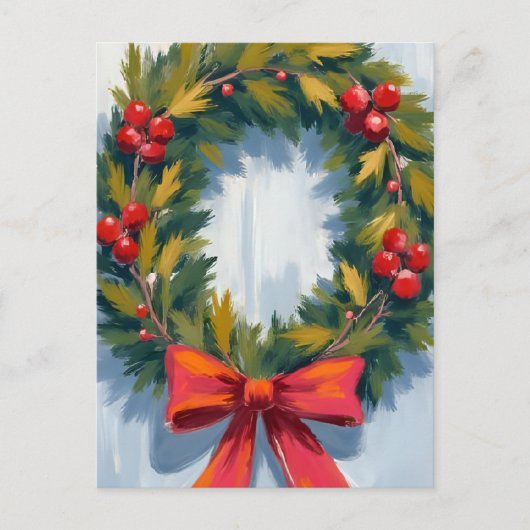 Kerstmis met rode bob feestdagenkaart (Voorkant)