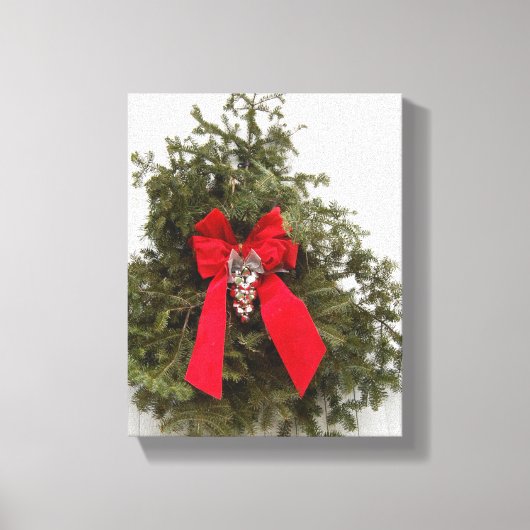Kerstmis met rode boe canvas afdruk (Voorkant)