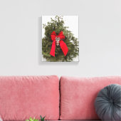 Kerstmis met rode boe canvas afdruk (Insitu (Woonkamer))