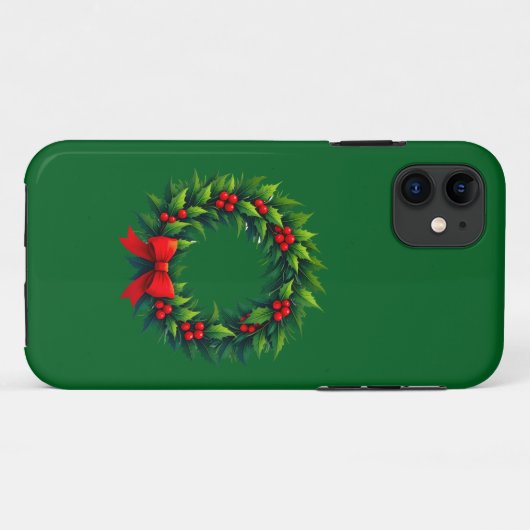Kerstmis met rode boe Case-Mate iPhone case (Achterkant (horizontaal))