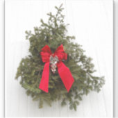 Kerstmis met rode boe sticker (Voorkant)