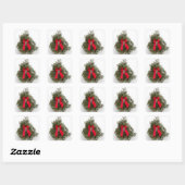 Kerstmis met rode boe vierkante sticker (Vel)