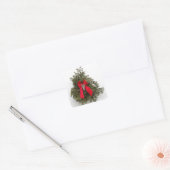 Kerstmis met rode boe vierkante sticker (Envelop)