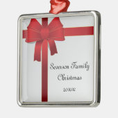 Kerstmis met rode bow metalen ornament (Links)