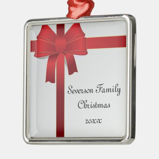 Kerstmis met rode bow metalen ornament (Links)