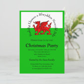 Kerstmis met rode draak met tekstuitslag bewerken kaart (Staand voorkant)