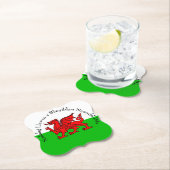 Kerstmis met rode draak met tekstuitslag bewerken kartonnen onderzetters (Insitu)