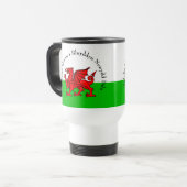 Kerstmis met rode draak met tekstuitslag bewerken reisbeker (Voorkant links)