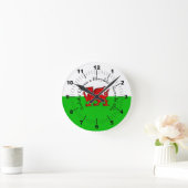 Kerstmis met rode draak met tekstuitslag bewerken ronde klok (Huis)