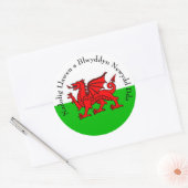 Kerstmis met rode draak met tekstuitslag bewerken ronde sticker (Envelop)