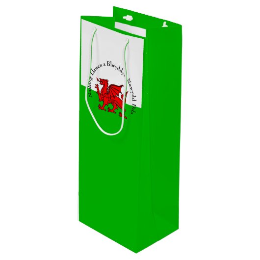 Kerstmis met rode draak met tekstuitslag bewerken wijn cadeautas (Voorkant Gekanteld)