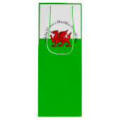 Kerstmis met rode draak met tekstuitslag bewerken wijn cadeautas (Voorkant)