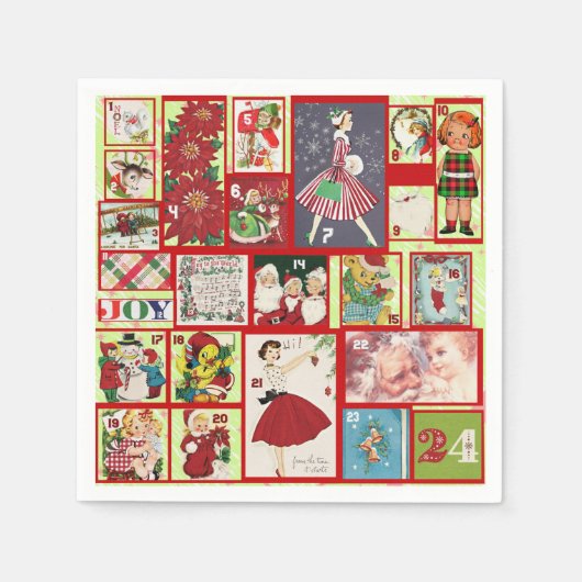  Kerstmis met rode en groene anonieme kalender Servet (Voorkant)