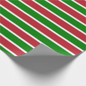 Kerstmis met rode en groene strepen cadeaupapier (Hoek)