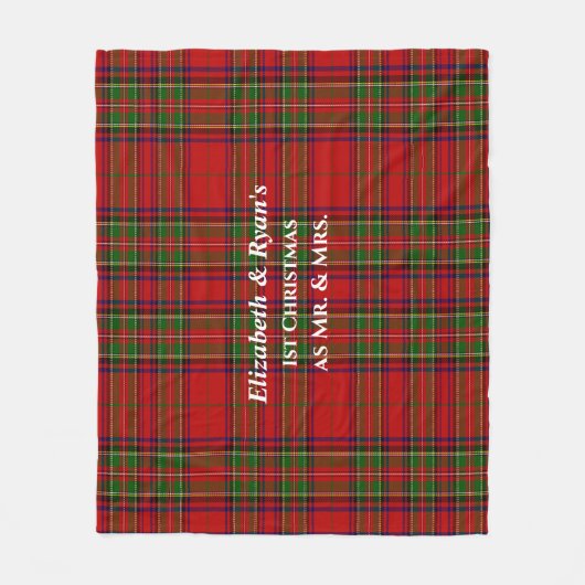  kerstmis met rode en groene tartan fleece deken (Voorkant)
