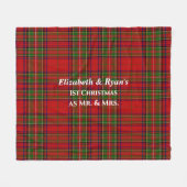  kerstmis met rode en groene tartan fleece deken (Voorkant (Horizontaal))