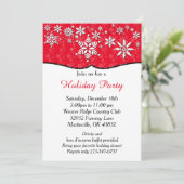 Kerstmis met rode en witte sneeuwvlokken kaart (Staand voorkant)