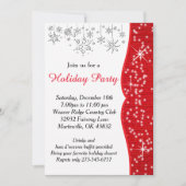 Kerstmis met rode en witte sneeuwvlokken kaart (Voorkant)