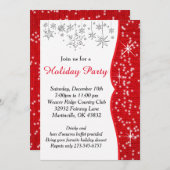 Kerstmis met rode en witte sneeuwvlokken kaart (Voorkant / Achterkant)