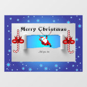 Kerstmis met rode en witte Snoepjes Raamsticker (Vel)