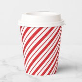 Kerstmis met rode en witte strepen papieren bekers (Achterkant)
