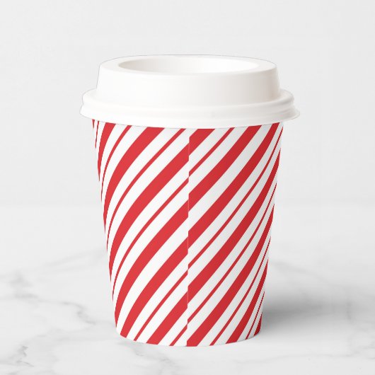 Kerstmis met rode en witte strepen papieren bekers (Rechts)