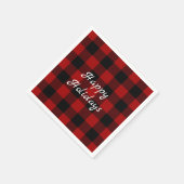 kerstmis met rode en zwarte buffels servet (Hoek)