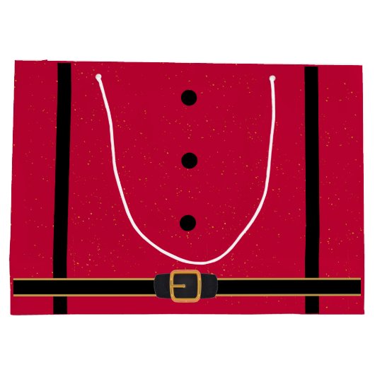 Kerstmis met rode en zwarte kerstgordel groot cadeauzakje (Achterkant)