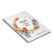 Kerstmis met rode kardinale aardbeien notitieboek (Rechterzijde)