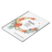 Kerstmis met rode kardinale aardbeien notitieboek (Linkerzijde)