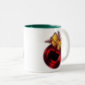 Kerstmis met rode kerstboom tweekleurige koffiemok (Voorkant rechts)