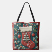 Kerstmis met Rode Kous Tote Bag (Achterkant)