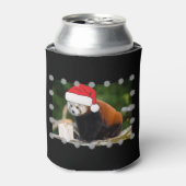 Kerstmis met Rode Panda Feestelijk Blikjeskoeler (Blikje Voorkant)