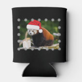 Kerstmis met Rode Panda Feestelijk Blikjeskoeler (Achterkant)