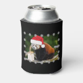 Kerstmis met Rode Panda Feestelijk Blikjeskoeler (Blikje Achterkant)