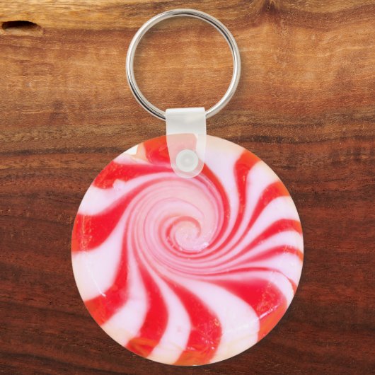 Kerstmis met rode pepermunt sleutelhanger (Voorkant)