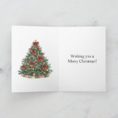 Kerstmis met rode pepermuntstrepen  kaart (Binnen)