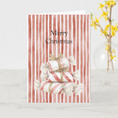 Kerstmis met rode pepermuntstrepen  kaart (Gele Bloem)