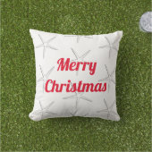 Kerstmis met rode sterpatroon cadeau buitenkussen (Gras)