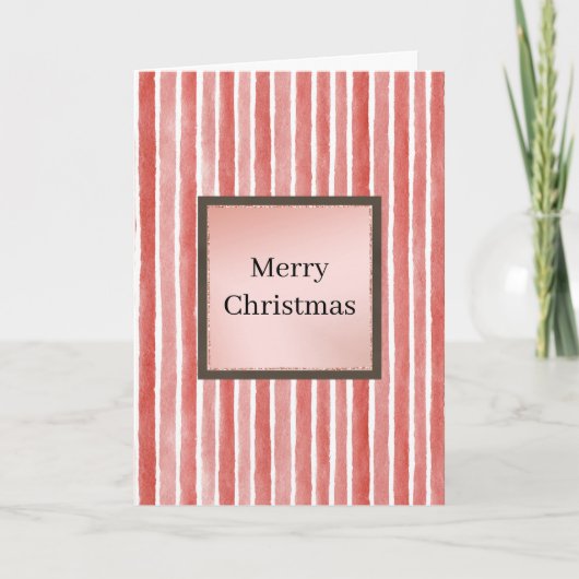 Kerstmis met Rode Strepen Kaart (Voorkant)