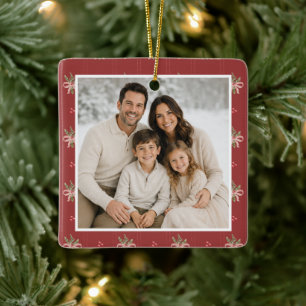 Kerstmis met Rode Strikken Keramisch Ornament